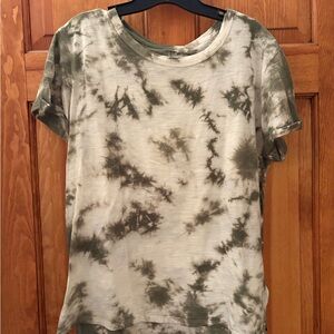 Tie-Dye Short Sleeve Tee - Olive/White